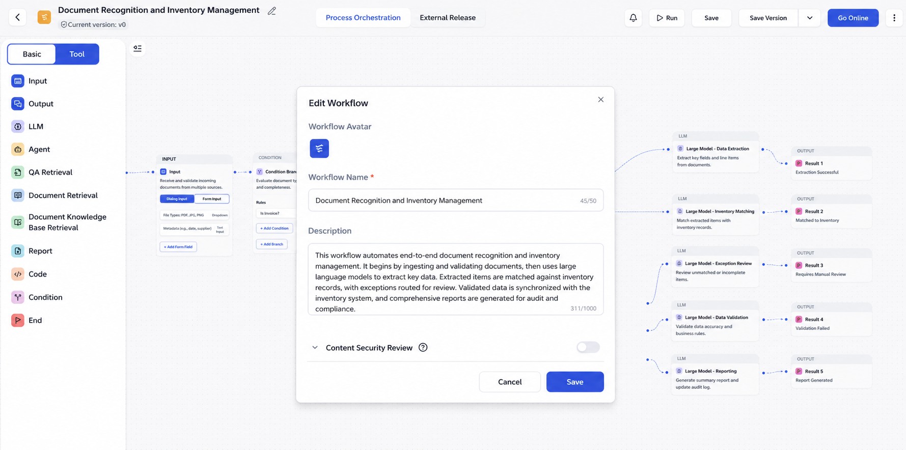 AI workflow orchestration canvas